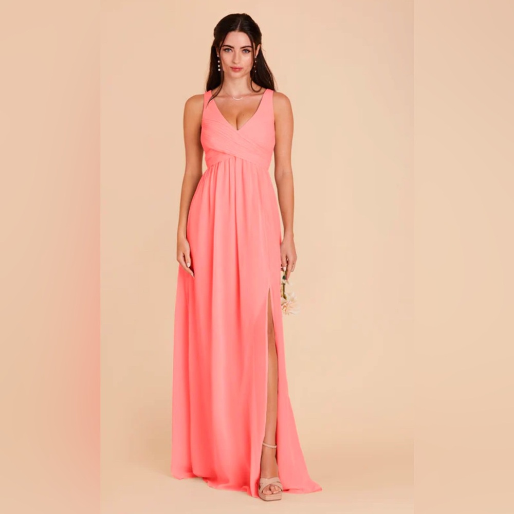 Size M Laurie Empire Dress - Coral Pink from Birdy Grey